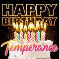 Temperance - Animated Happy Birthday Cake GIF Image for WhatsApp
