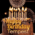 Chocolate Happy Birthday Cake for Tempest (GIF)