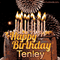Chocolate Happy Birthday Cake for Tenley (GIF)