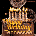 Chocolate Happy Birthday Cake for Tennessee (GIF)
