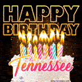 Tennessee - Animated Happy Birthday Cake GIF Image for WhatsApp