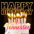 Tennessee - Animated Happy Birthday Cake GIF for WhatsApp