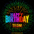 New Bursting with Colors Happy Birthday Teon GIF and Video with Music