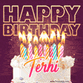 Terhi - Animated Happy Birthday Cake GIF Image for WhatsApp