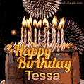 Chocolate Happy Birthday Cake for Tessa (GIF)