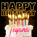 Teyana - Animated Happy Birthday Cake GIF Image for WhatsApp