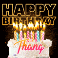 Thang - Animated Happy Birthday Cake GIF for WhatsApp
