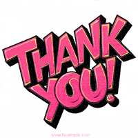 A retro-style animated GIF with 'Thank You' written in hot pink 3D letters outlined in black, creating a vibrant and stylish expression of gratitude.