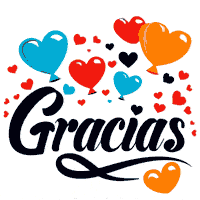 A cheerful 'Gracias' animated GIF featuring bold letters, vibrant hearts, and colorful decorations to celebrate in a lively and Spanish-inspired way.