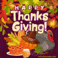 Happy Thanksgiving Day Glittering GIF