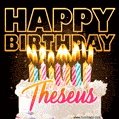 Theseus - Animated Happy Birthday Cake GIF for WhatsApp