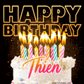 Thien - Animated Happy Birthday Cake GIF for WhatsApp