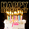 Tia - Animated Happy Birthday Cake GIF Image for WhatsApp