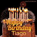 Chocolate Happy Birthday Cake for Tiago (GIF)