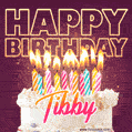 Tibby - Animated Happy Birthday Cake GIF Image for WhatsApp