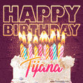 Tijana - Animated Happy Birthday Cake GIF Image for WhatsApp