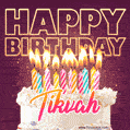 Tikvah - Animated Happy Birthday Cake GIF Image for WhatsApp