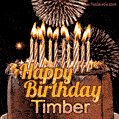 Chocolate Happy Birthday Cake for Timber (GIF)