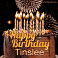 Chocolate Happy Birthday Cake for Tinslee (GIF)
