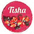 Happy Birthday Cake with Name Tisha - Free Download