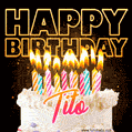 Tito - Animated Happy Birthday Cake GIF for WhatsApp