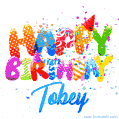 Happy Birthday Tobey - Creative Personalized GIF With Name