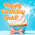 Happy Birthday, Todd! Elegant cupcake with a sparkler.