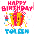 Funny Happy Birthday Toleen GIF