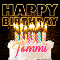 Tommi - Animated Happy Birthday Cake GIF Image for WhatsApp