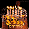 Chocolate Happy Birthday Cake for Tommie (GIF)