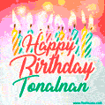 Happy Birthday GIF for Tonalnan with Birthday Cake and Lit Candles