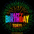 New Bursting with Colors Happy Birthday Tory GIF and Video with Music