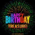 New Bursting with Colors Happy Birthday Treasure GIF and Video with Music
