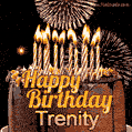 Chocolate Happy Birthday Cake for Trenity (GIF)