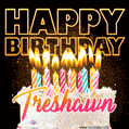 Treshawn - Animated Happy Birthday Cake GIF for WhatsApp