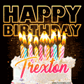 Trexton - Animated Happy Birthday Cake GIF for WhatsApp