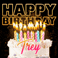 Trey - Animated Happy Birthday Cake GIF for WhatsApp