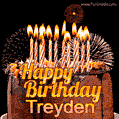 Chocolate Happy Birthday Cake for Treyden (GIF)