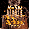 Chocolate Happy Birthday Cake for Trinity (GIF)
