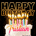 Tristian - Animated Happy Birthday Cake GIF for WhatsApp