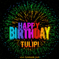 New Bursting with Colors Happy Birthday Tulip GIF and Video with Music