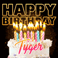 Tyger - Animated Happy Birthday Cake GIF for WhatsApp