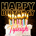 Tyleigh - Animated Happy Birthday Cake GIF Image for WhatsApp