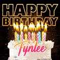 Tynlee - Animated Happy Birthday Cake GIF Image for WhatsApp