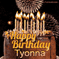 Chocolate Happy Birthday Cake for Tyonna (GIF)