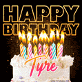 Tyre - Animated Happy Birthday Cake GIF for WhatsApp