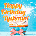 Happy Birthday, Tyshaun! Elegant cupcake with a sparkler.
