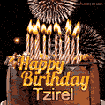 Chocolate Happy Birthday Cake for Tzirel (GIF)