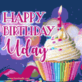 Happy Birthday Uday - Lovely Animated GIF