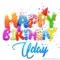Happy Birthday Uday - Creative Personalized GIF With Name